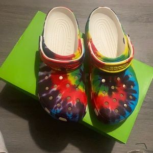 Tie dye crocs